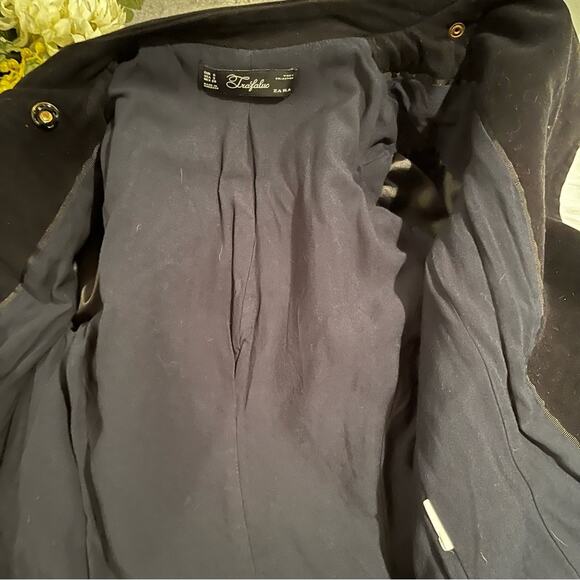 Zara Studded Edgy Velvet Cotton Asymmetric Fitted Zipper Tailored Moto Jacket S - Picture 10 of 10